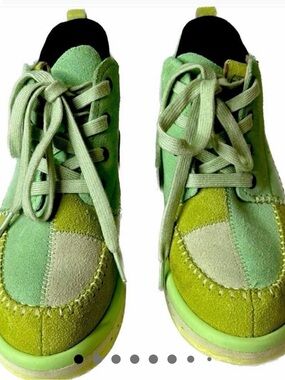 Deckers X Lab M KO-Z Chukka  Wedge Boots US 6 Women’s Green Suede